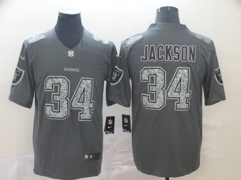 Nike Raiders 34 Bo Jackson Gray Camo Vapor Untouchable Limited Jersey