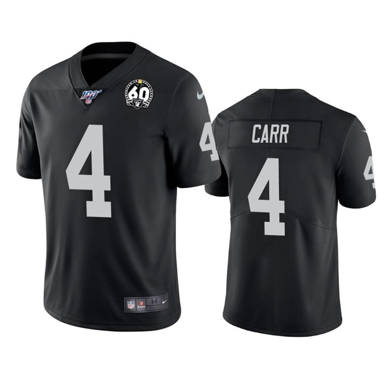 Nike Raiders 4 Derek Carr Black 100th And 60th Anniversary Vapor Untouchable Limited Jersey