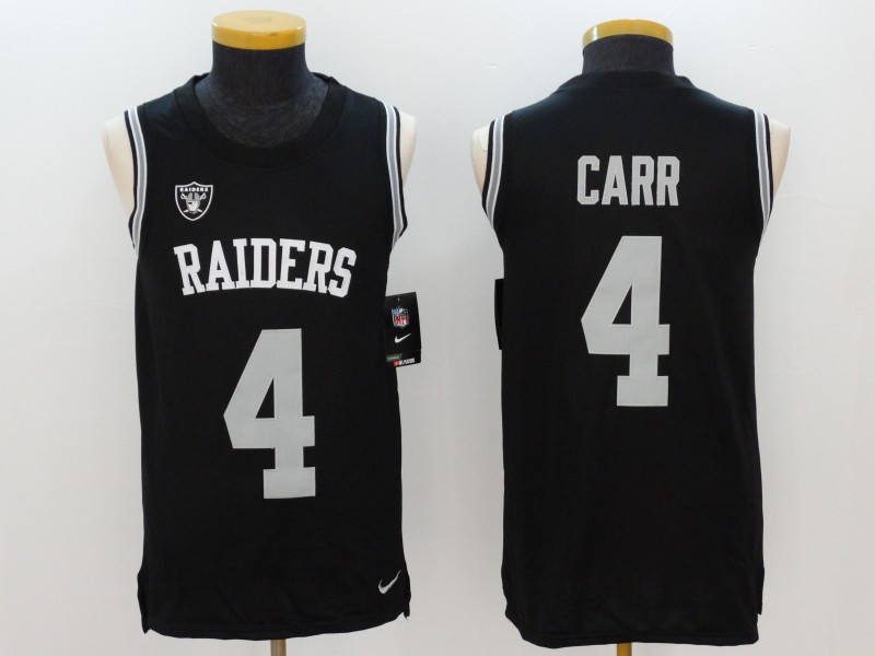  Raiders 4 Derek Carr Black Color Rush Name & Number Tank Top