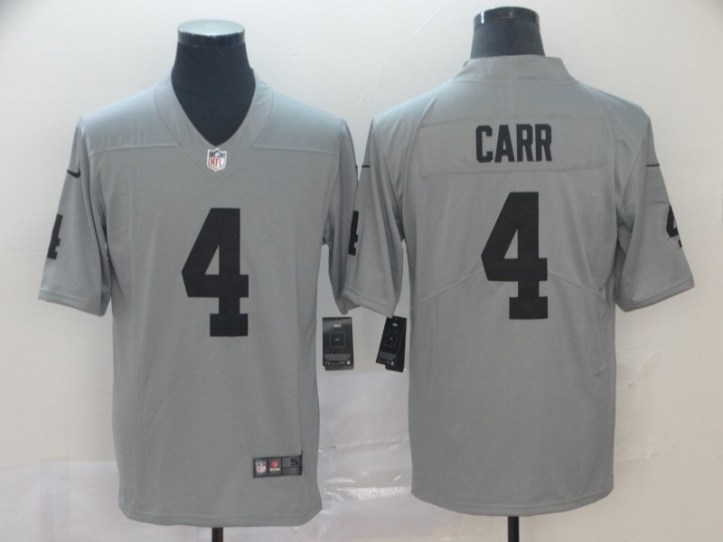 Nike Raiders 4 Derek Carr Gray Inverted Legend Limited Jersey