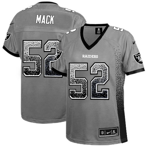  Raiders 52 Khalil Mack Gray Drift Fashion Elite Jersey