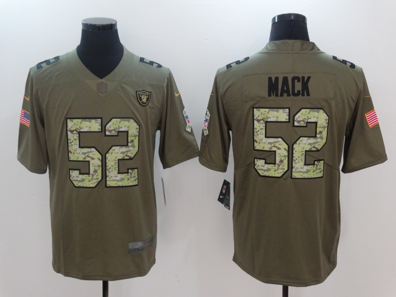  Raiders 52 Khalil Mack Olive Camo Salute To Service Limited Jersey