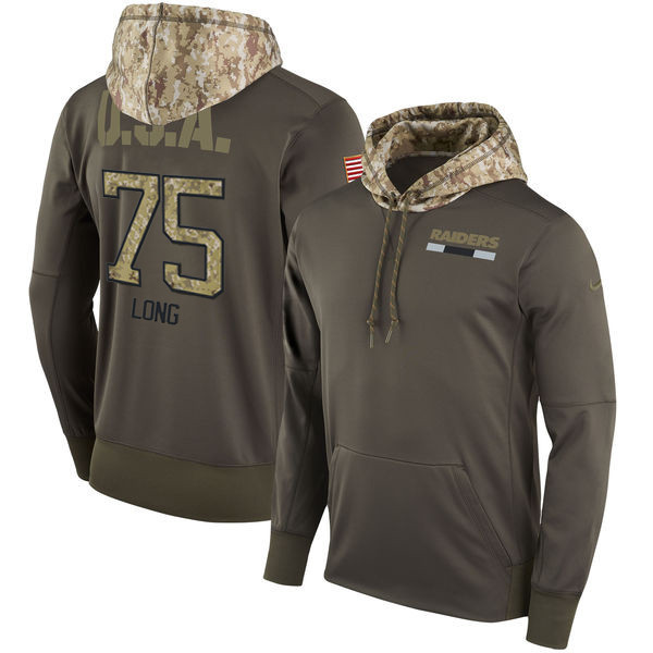  Raiders 75 Howie Long Olive Salute To Service Pullover Hoodie