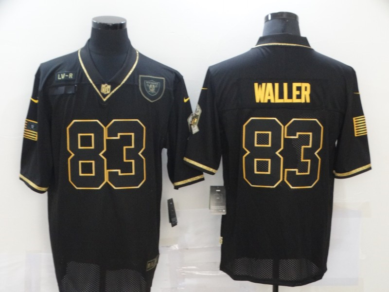 Nike Raiders 83 Darren Waller Black Gold 2020 Salute To Service Limited Jersey