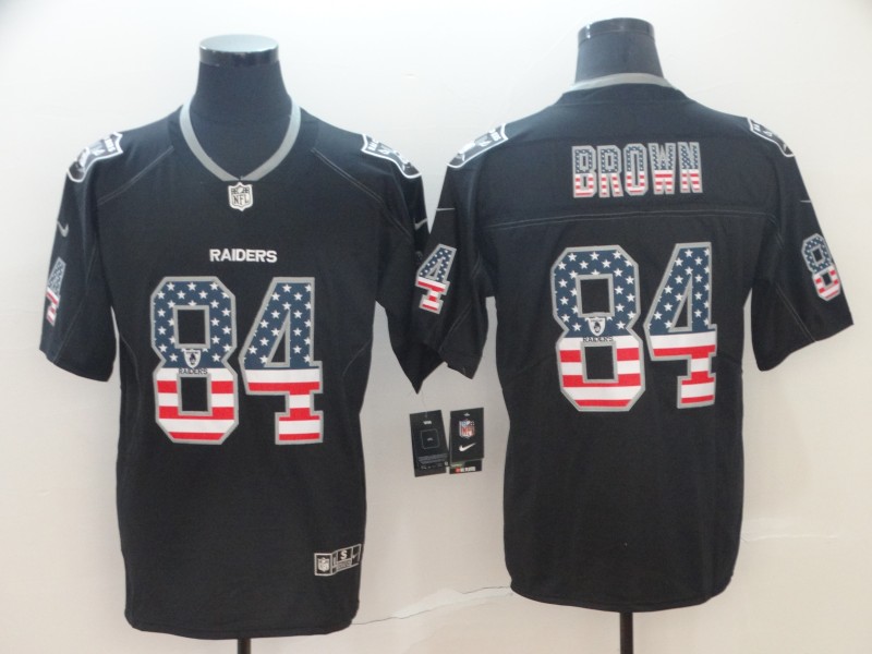 Nike Raiders 84 Antonio Brown Black USA Flag Fashion Limited Jersey