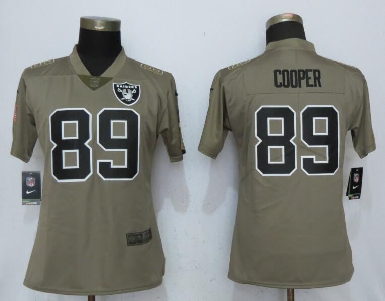  Raiders 89 Amari Cooper Olive Women Salute To Service Limited Jersey