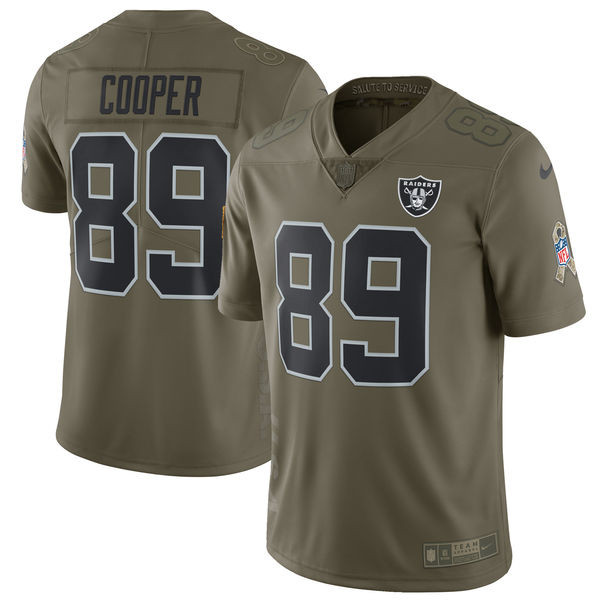  Raiders 89 Amari Cooper Youth Olive Salute To Service Limited Jersey