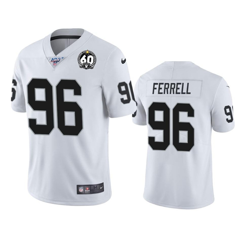 Nike Raiders 96 Clelin Ferrell White 100th And 60th Anniversary Vapor Untouchable Limited Jersey