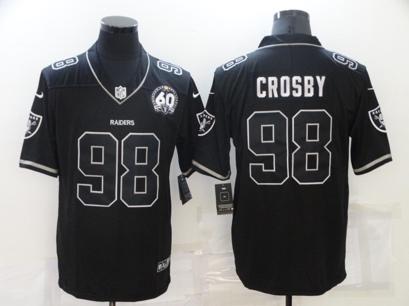 Nike Raiders 98 Maxx Crosby Black 60th Shadow Vapor Limited Jersey
