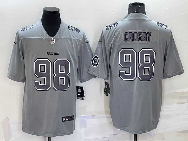 Nike Raiders 98 Maxx Crosby Gray Atmosphere Fashion Vapor Limited Jersey