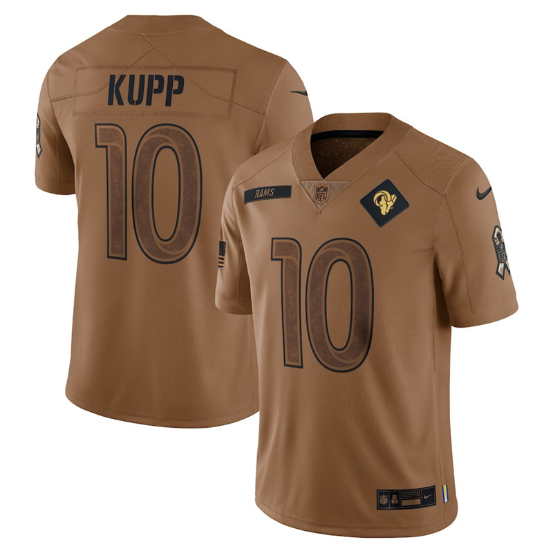 Nike Rams 10 Cooper Kupp Brown 2023 Salute To Service Limited Jersey