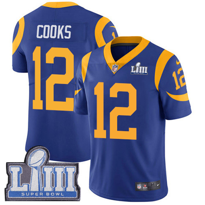  Rams 12 Brandin Cooks Royal Youth 2019 Super Bowl LIII Vapor Untouchable Limited Jersey