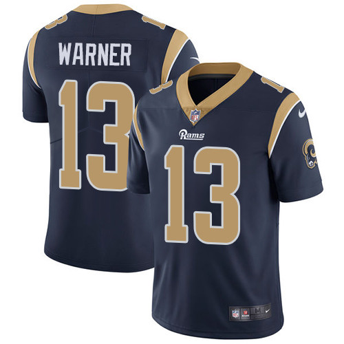  Rams 13 Kurt Warner Navy Vapor Untouchable Player Limited Jersey