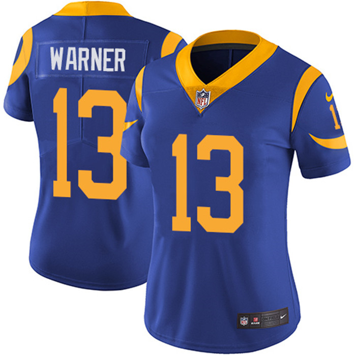  Rams 13 Kurt Warner Royal Women Vapor Untouchable Limited Jersey