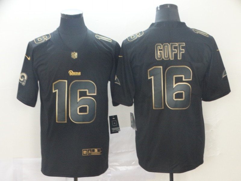 Nike Rams 16 Jared Goff Black Gold Vapor Untouchable Limited Jersey