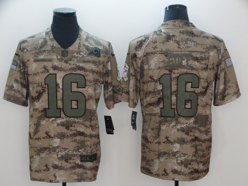  Rams 16 Jared Goff Camo Salute To Service Limited Jersey