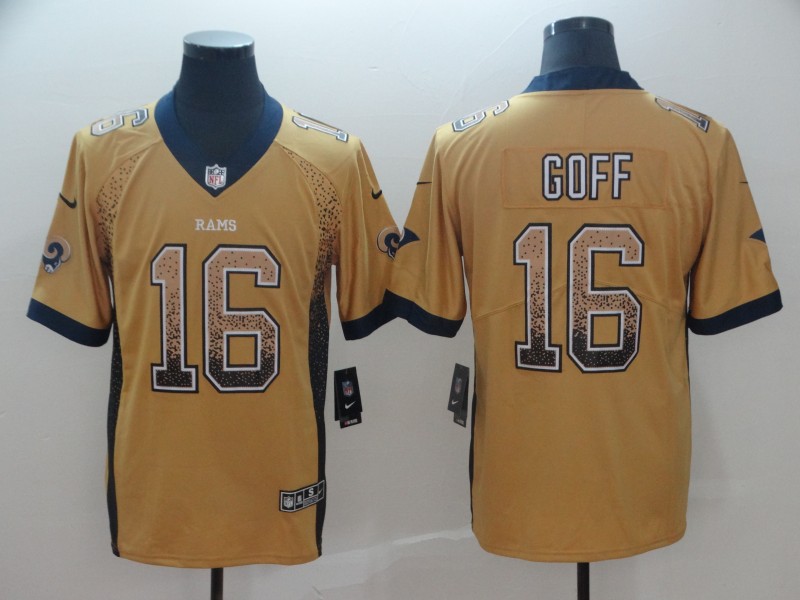  Rams 16 Jared Goff Gold Drift Fashion Limited Jersey