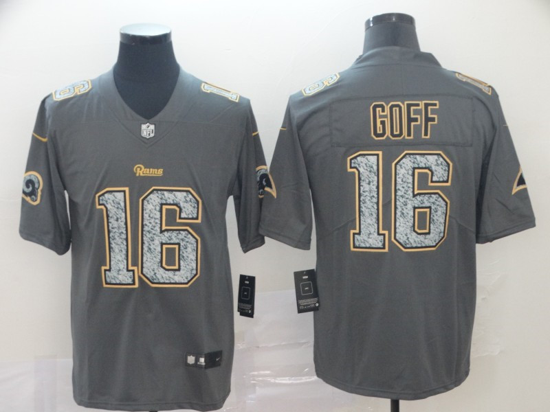 Nike Rams 16 Jared Goff Gray Camo Vapor Untouchable Limited Jersey