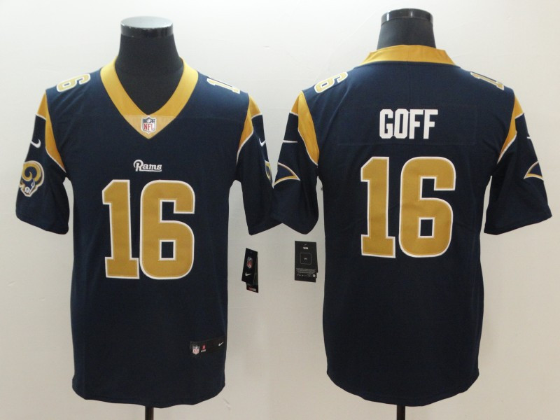  Rams 16 Jared Goff Navy Vapor Untouchable Player Limited Jersey