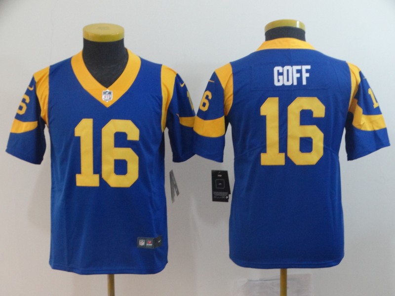  Rams 16 Jared Goff Royal Youth Vapor Untouchable Limited Jersey