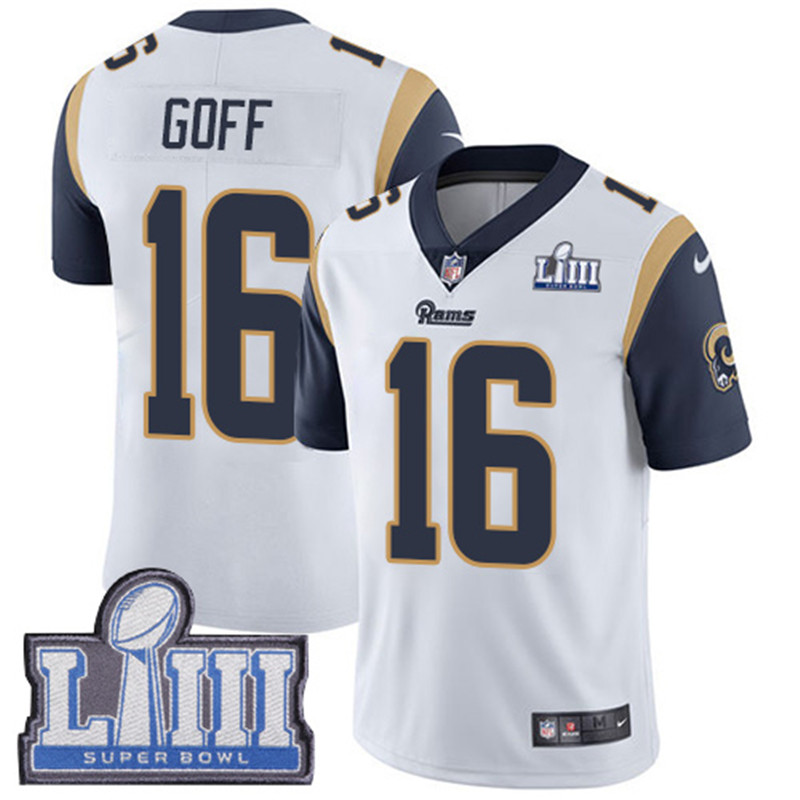  Rams 16 Jared Goff White 2019 Super Bowl LIII Vapor Untouchable Limited Jersey