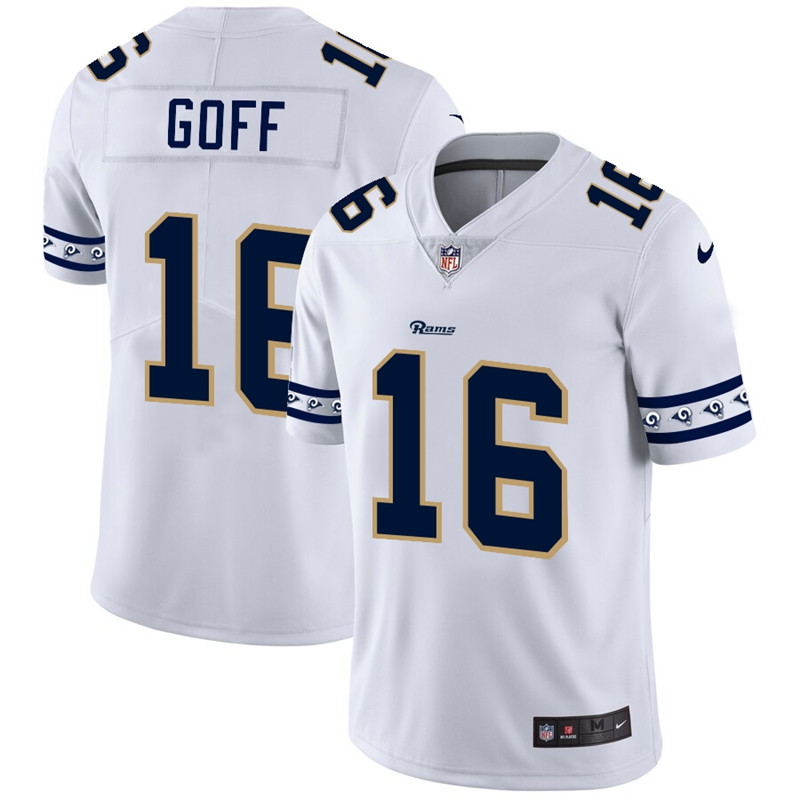 Nike Rams 16 Jared Goff White Team Logos Fashion Vapor Limited Jersey