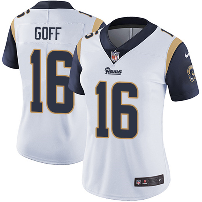  Rams 16 Jared Goff White Women Vapor Untouchable Limited Jersey