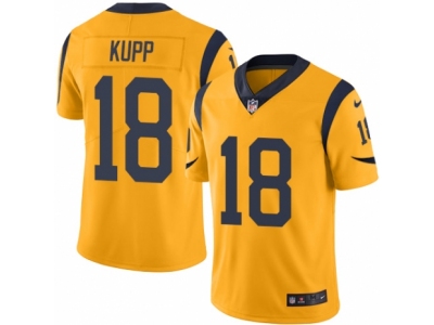  Rams 18 Cooper Kupp Gold Men Stitched NFL Limited Rush Jersey