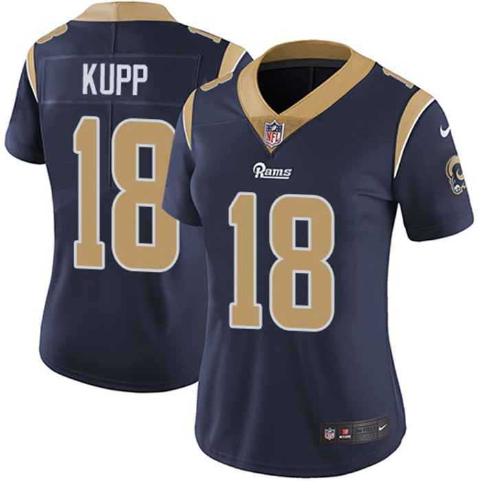  Rams 18 Cooper Kupp Navy Women Vapor Untouchable Limited Jersey