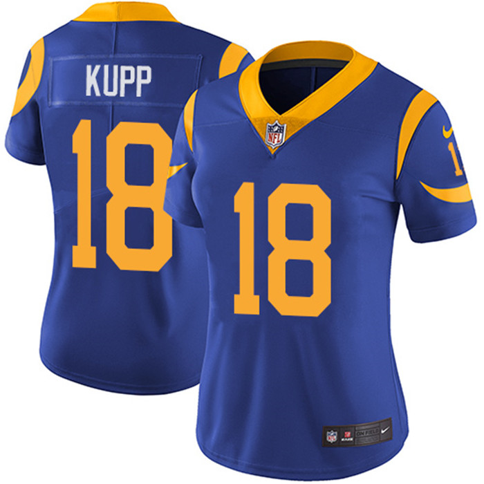  Rams 18 Cooper Kupp Royal Women Vapor Untouchable Limited Jersey