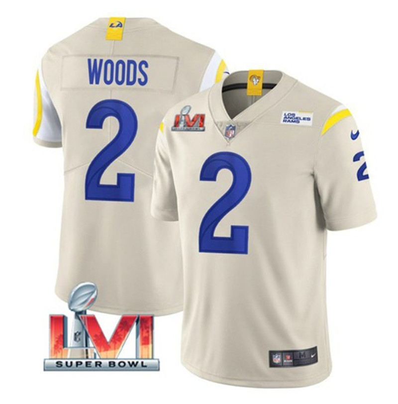 Nike Rams 2 Robert Woods Bone 2022 Super Bowl LVI Vapor Limited Jersey