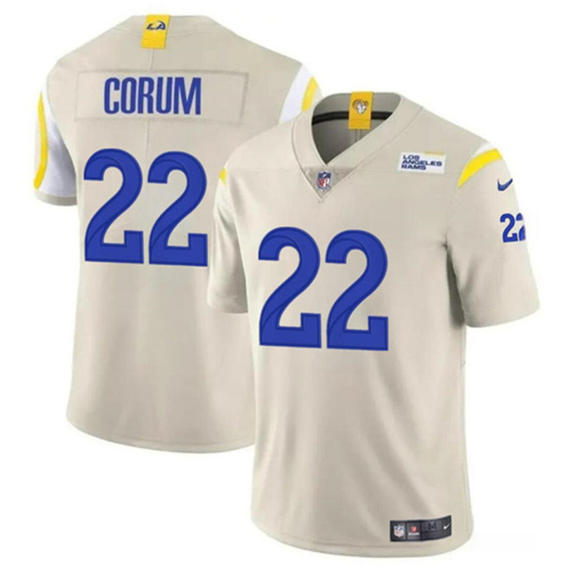 Nike Rams 22 Blake Corum Bone 2024 NFL Draft Vapor Limited Jersey