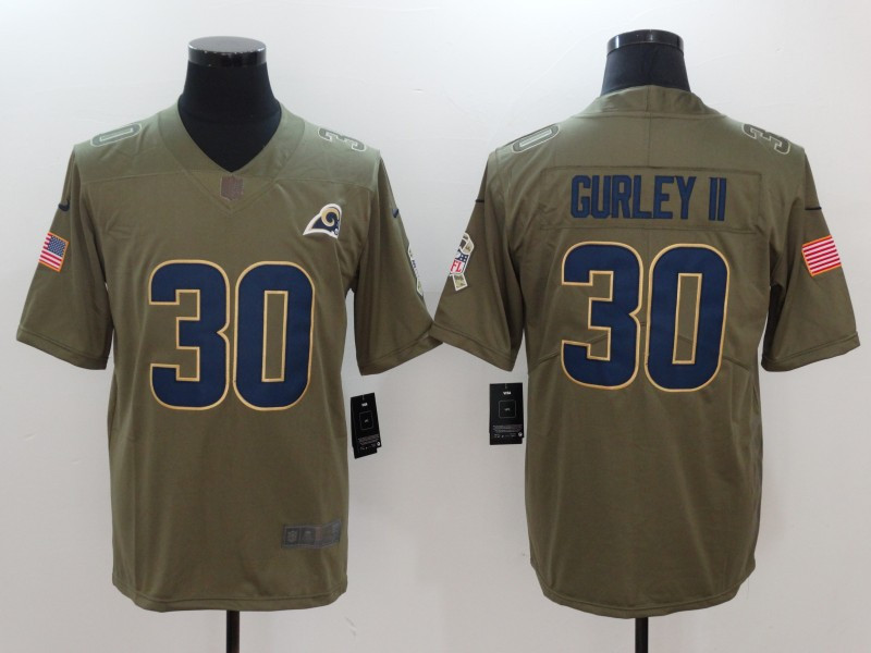  Rams 30 Todd Guley II Olive Salute To Service Limited Jersey