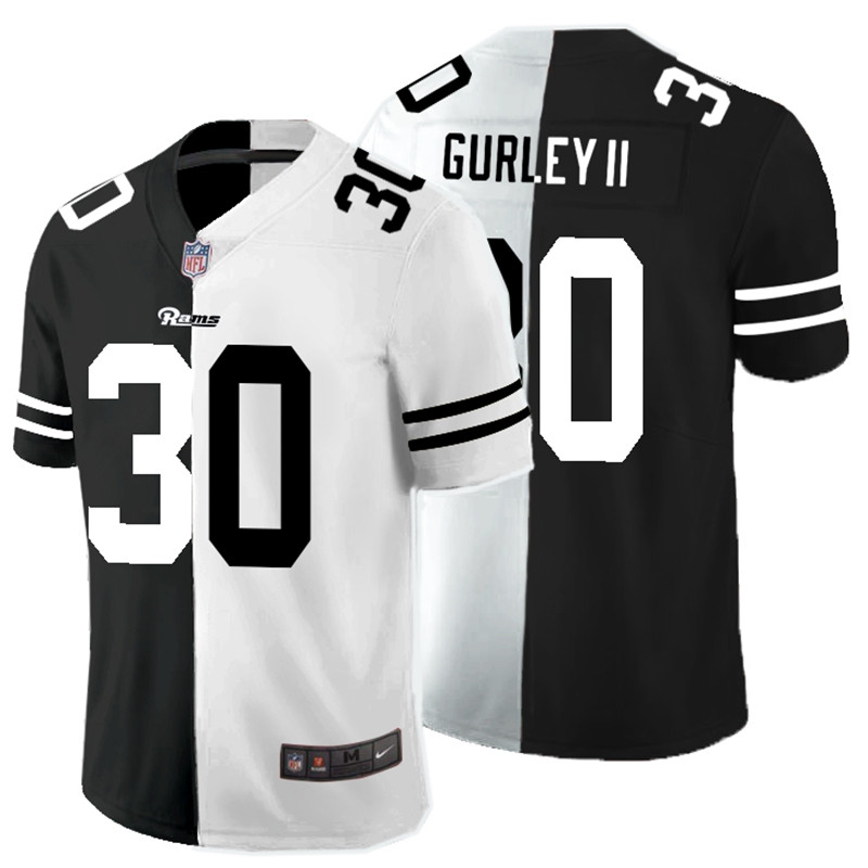 Nike Rams 30 Todd Gurley II Black And White Split Vapor Untouchable Limited Jersey