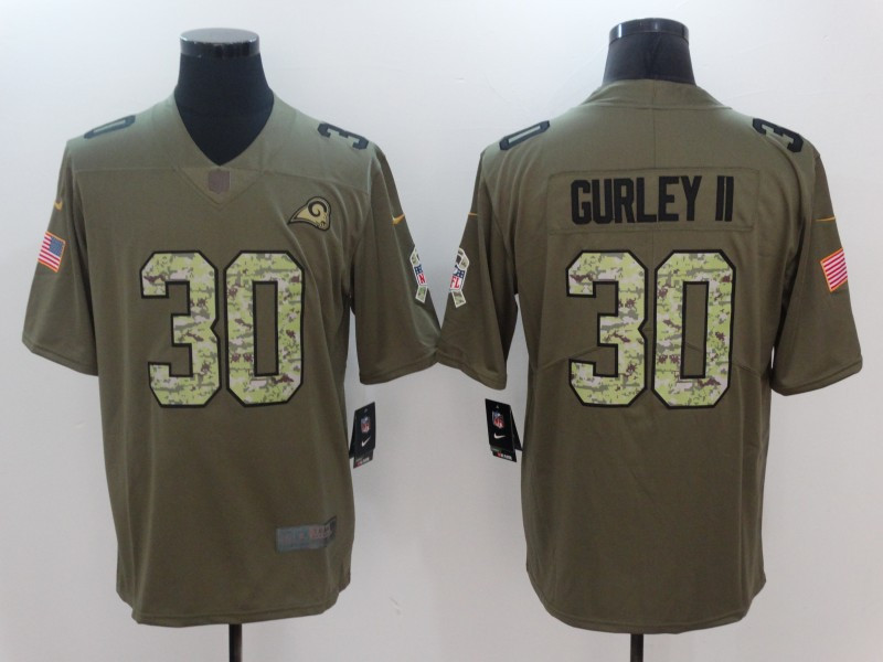  Rams 30 Todd Gurley II Olive Camo Salute To Service Limited Jersey
