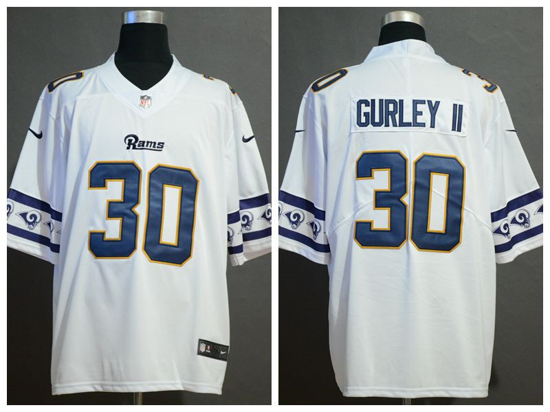 Nike Rams 30 Todd Gurley II White Fashion Logo Vapor Untouchable Limited Jersey