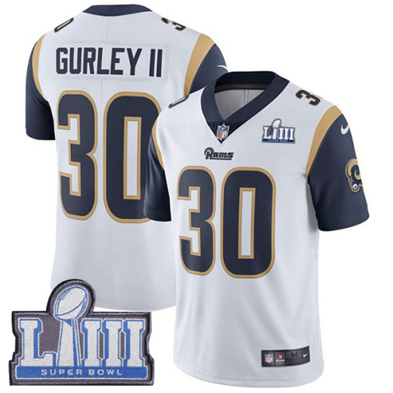  Rams 30 Todd Gurley II White Youth 2019 Super Bowl LIII Vapor Untouchable Limited Jersey