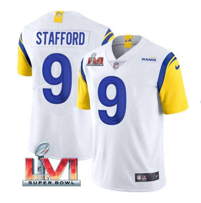 Nike Rams 9 Matthew Stafford White 2022 Super Bowl LVI Vapor Limited Jersey