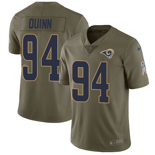  Rams 94 Robert Quinn Olive Salute To Service Limited Jersey