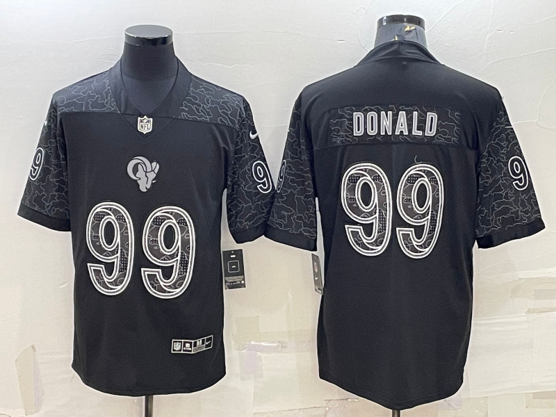 Nike Rams 99 Aaron Donald Black RFLCTV Limited Jersey