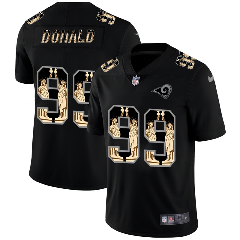 Nike Rams 99 Aaron Donald Black Statue of Liberty Limited Jersey