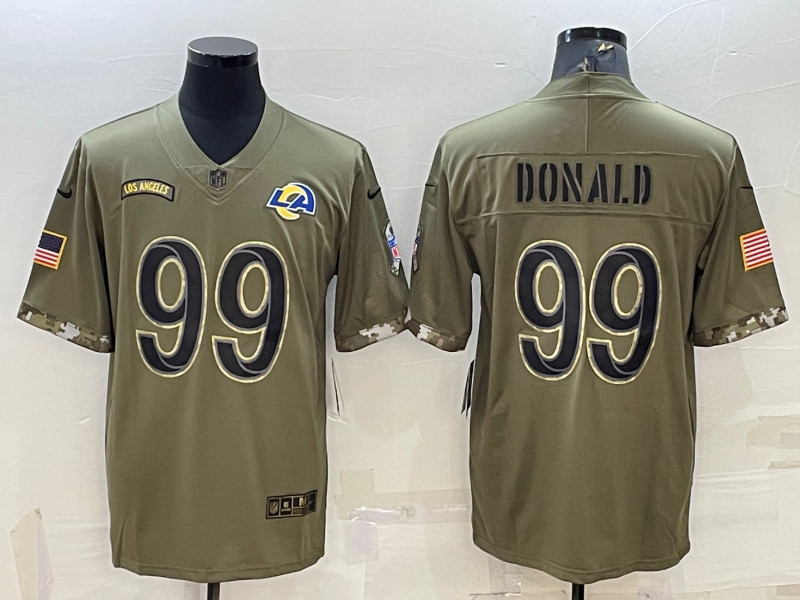 Nike Rams 99 Aaron Donald Olive 2022 Salute To Service Limited Jersey