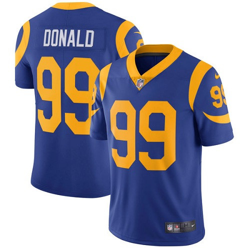  Rams 99 Aaron Donald Royal Vapor Untouchable Player Limited Jersey