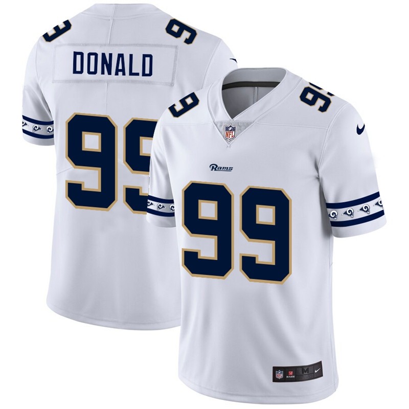 Nike Rams 99 Aaron Donald White Team Logos Fashion Vapor Limited Jersey