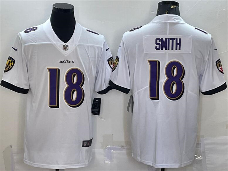 Nike Ravens 18 Roquan Smith White Vapor Untouchable Limited Jersey