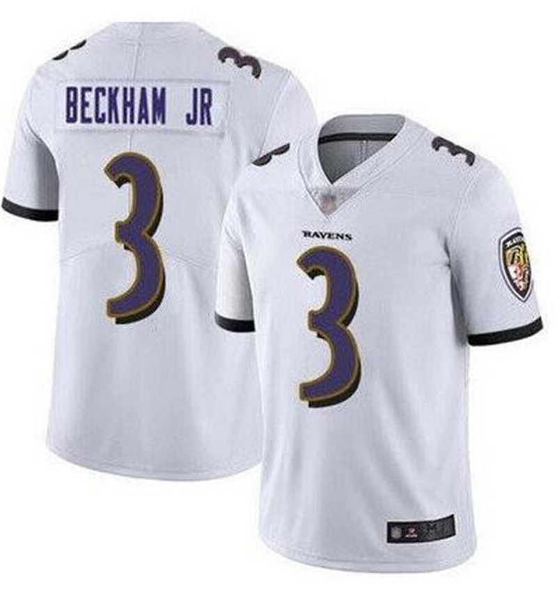 Nike Ravens 3 Odell Beckham Jr White Vapor Untouchable Limited Jersey