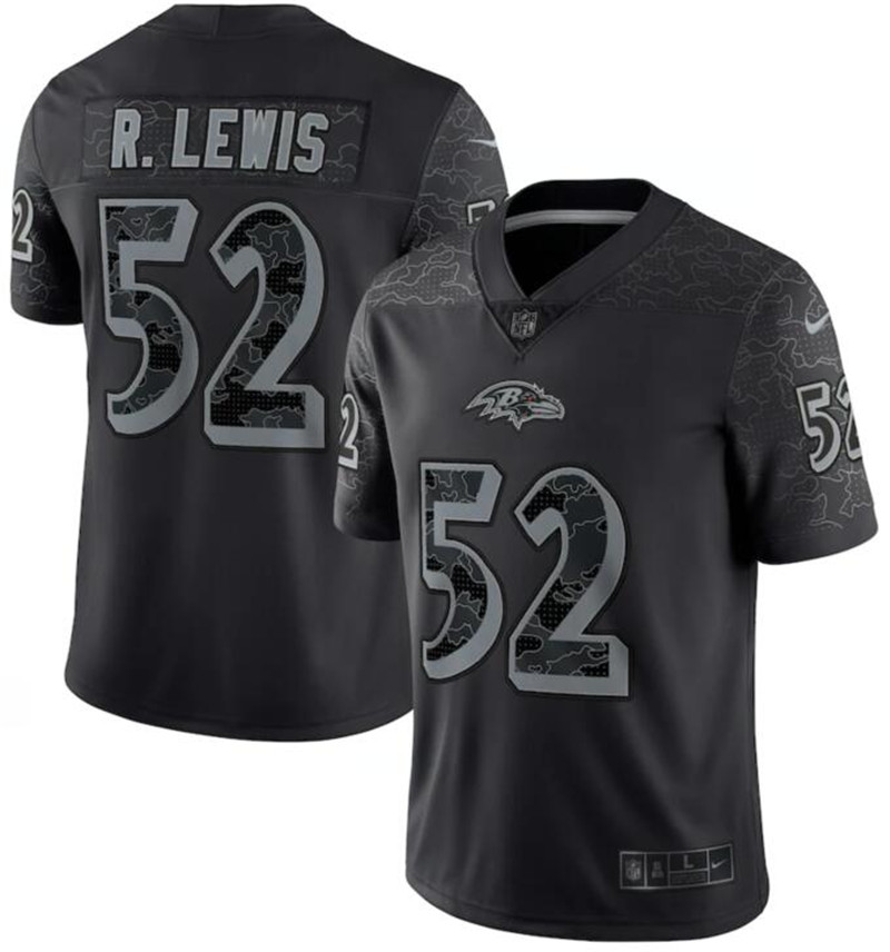 Nike Ravens 52 Ray Lewis Black RFLCTV Limited Jersey
