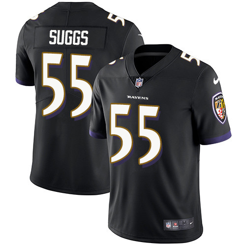  Ravens 55 Terrell Suggs Black Vapor Untouchable Player Limited Jersey