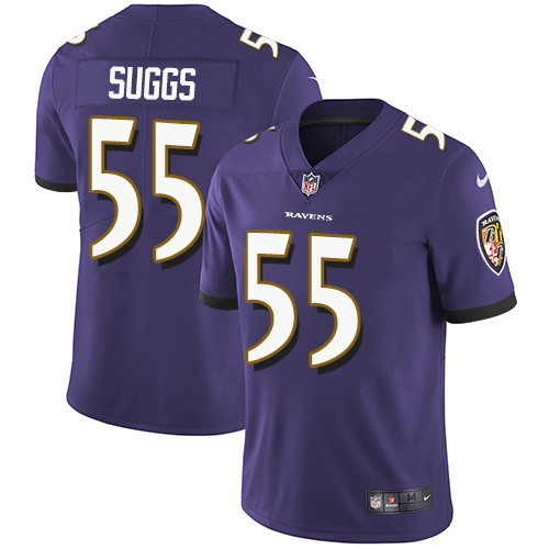  Ravens 55 Terrell Suggs Purple Vapor Untouchable Player Limited Jersey