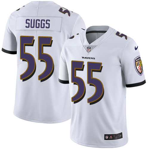  Ravens 55 Terrell Suggs White Vapor Untouchable Player Limited Jersey